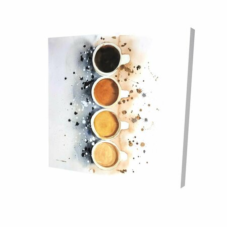 FONDO 16 x 16 in. Four Cups of Coffee with Paint Splash-Print on Canvas FO2776506